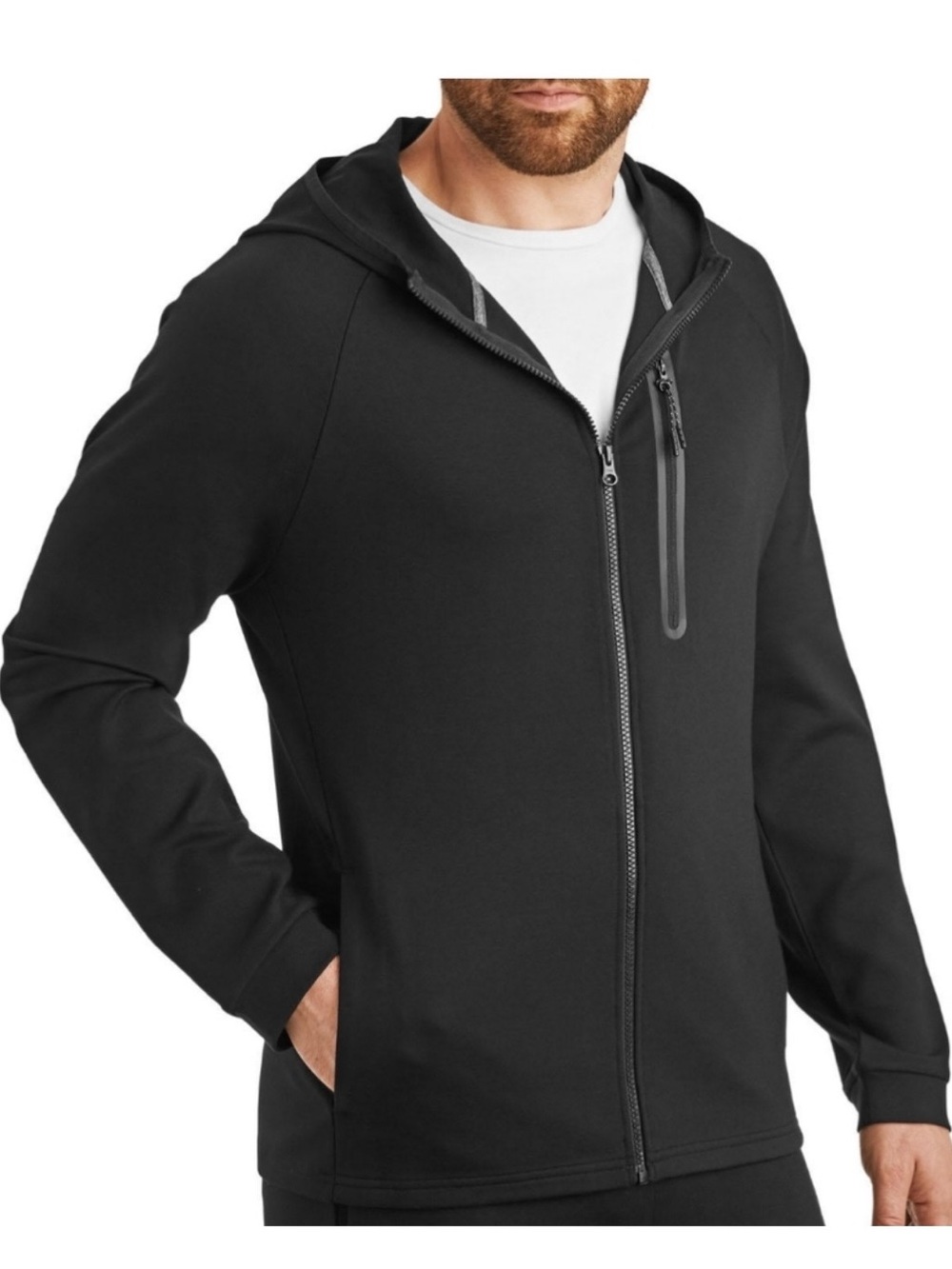 Members Mark Everyday Black Full Zip Luxe Active Hoodie XXL